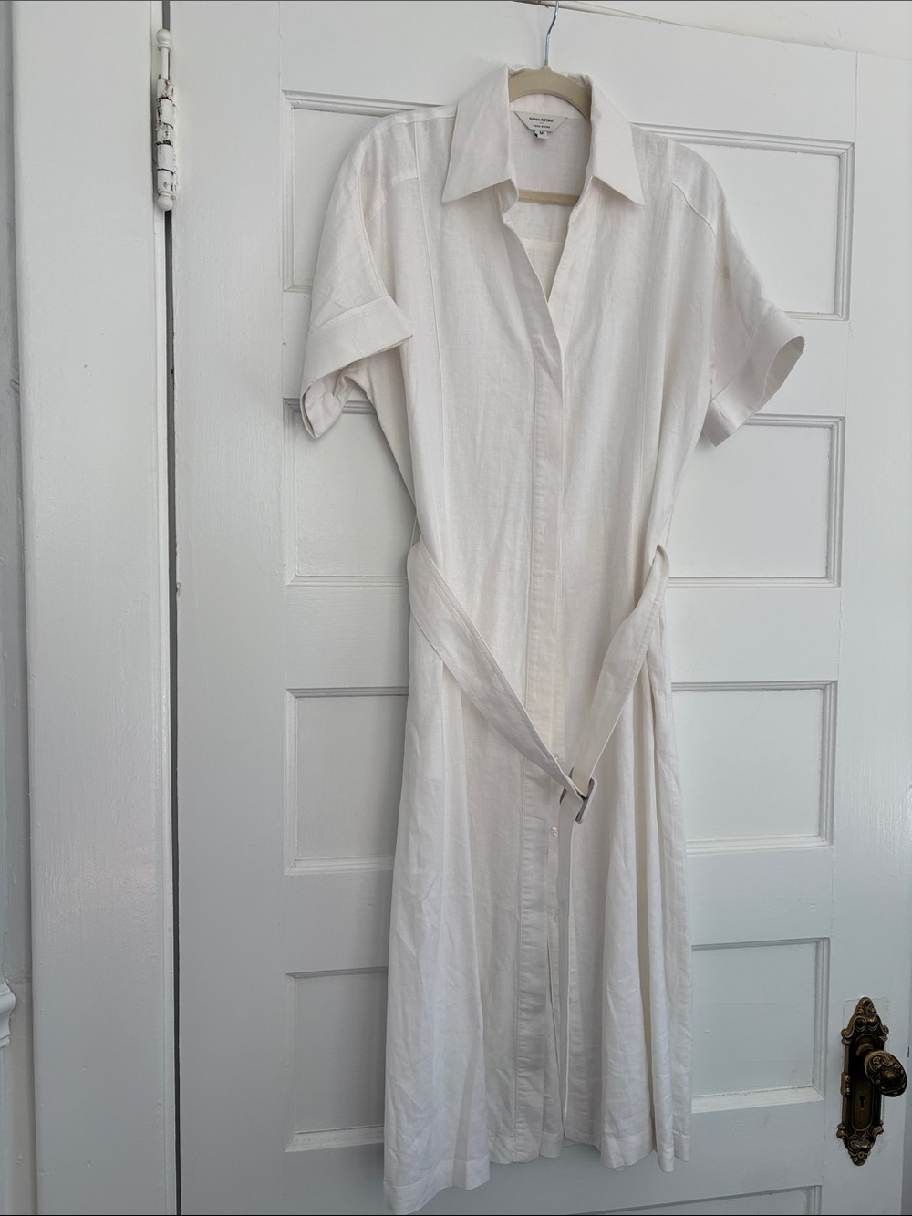 Banana Republic Ivory Button-Front Midi Shirt Dress